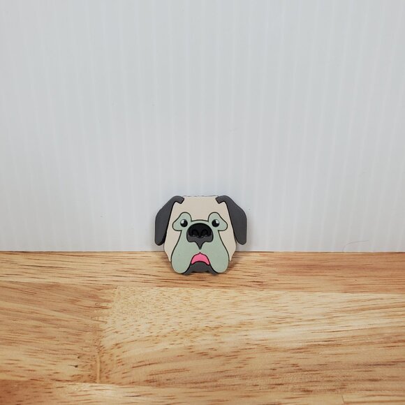 Bulldog Croc Shoe Charm Accessory 1" x 1.25" - Picture 1 of 3